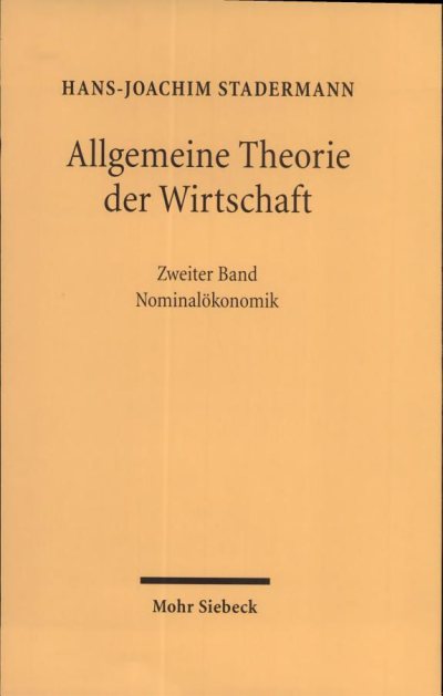 Couverture : Allgemeine Theorie der Wirtschaft : Band 2