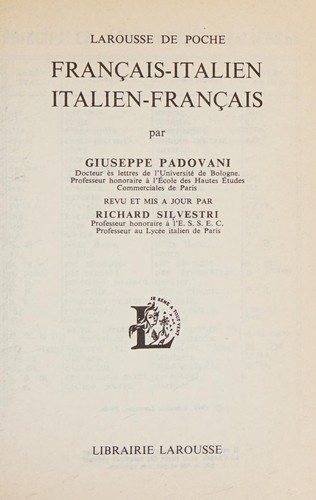 Couverture : Français-italien, italien-français