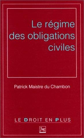 Couverture : Le régime des obligations civiles