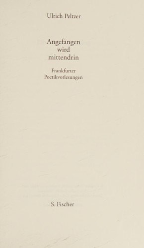Couverture : Angefangen wird mittendrin