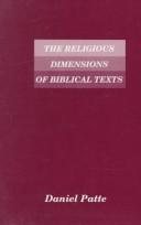 Couverture : The Religious dimensions of biblical texts