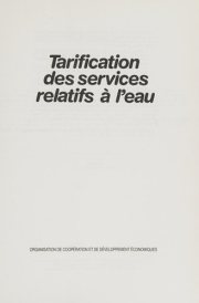 Couverture : Tarification des services relatifs à l'eau