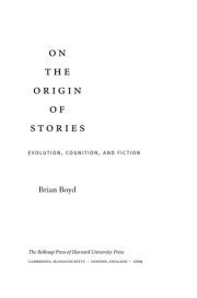 Couverture : On the origin of stories