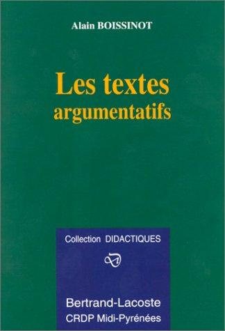 Couverture : Les Textes argumentatifs