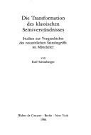 Couverture : Die Transformation des klassischen Seinsverständnisses