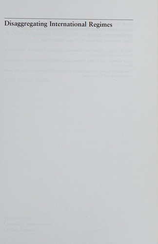 Couverture : Disaggregating International Regimes
