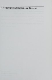Couverture : Disaggregating International Regimes