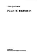 Couverture : Dialect in translation
