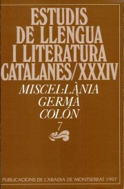 Couverture : Miscel.lània Germà Colón. 7