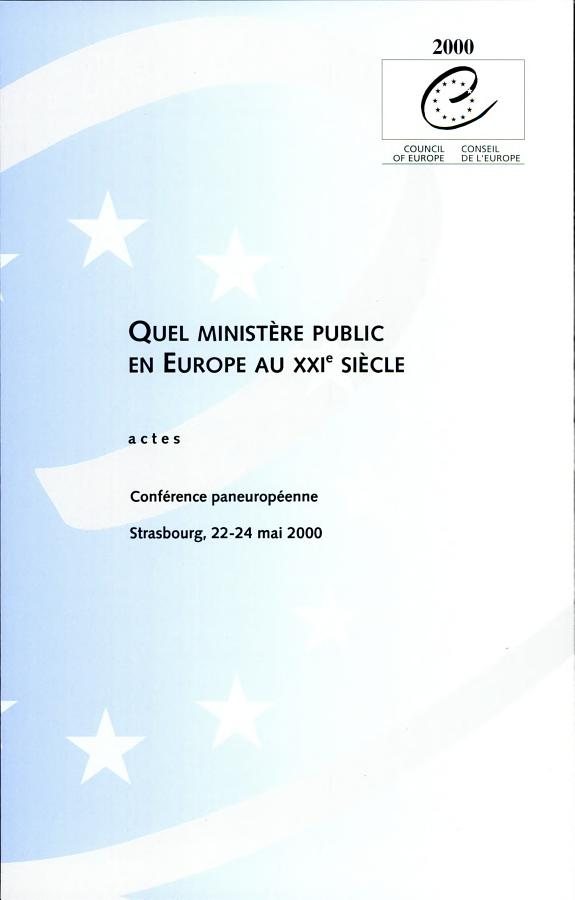 Couverture : Quel ministère public en Europe au XXIème siècle