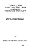 Couverture : Ludwig Klages sämtliche Werke