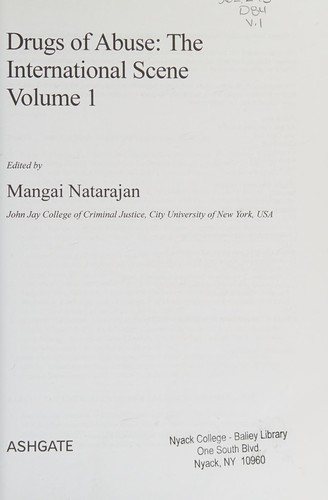 Couverture : The library of drug abuse and crime