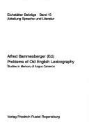 Couverture : Problems of Old English lexicography