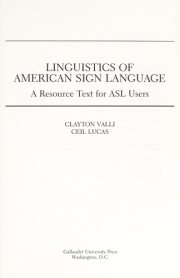 Couverture : Linguistics of American sign language