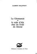 Couverture : La géomancie et le culte d'Afa chez les Evhé du littoral