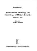 Couverture : Studies in the phonology and morphology of modern Icelandic