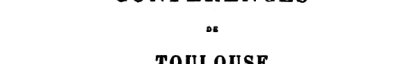 Couverture : Conférences de Toulouse