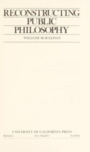 Couverture : Reconstructing public philosophy