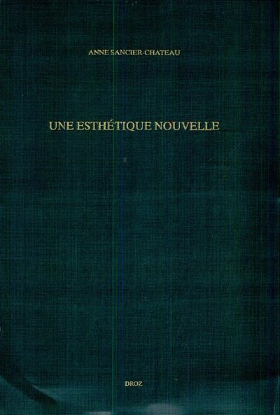 Couverture : Une esthétique nouvelle