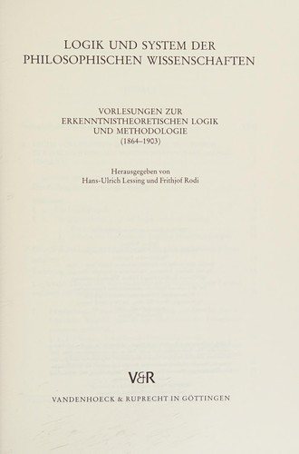 Couverture : Logik und System der Philosophischen Wissenschaften