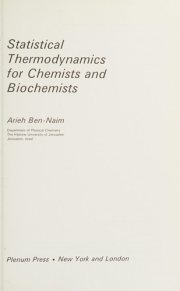 Couverture : Statistical thermodynamics for chemists and biochemists
