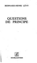 Couverture : Questions de principe