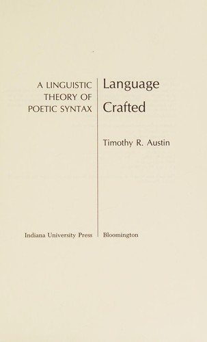Couverture : Language crafted