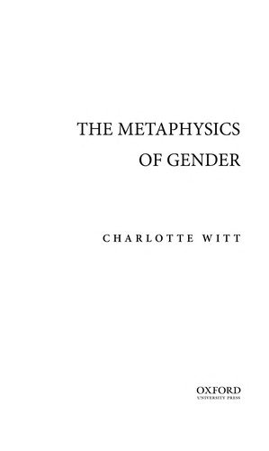 Couverture : The metaphysics of gender