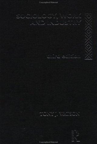 Couverture : Sociology, work, and industry