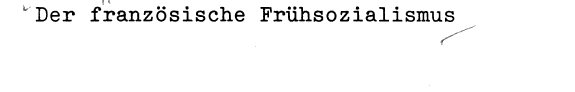 Couverture : Der französische Frühsozialismus