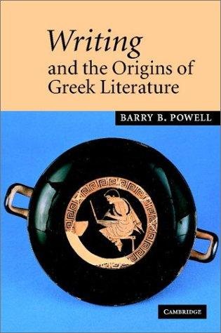 Couverture : Writing and the origins of Greek literature