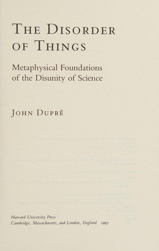 Couverture : The disorder of things