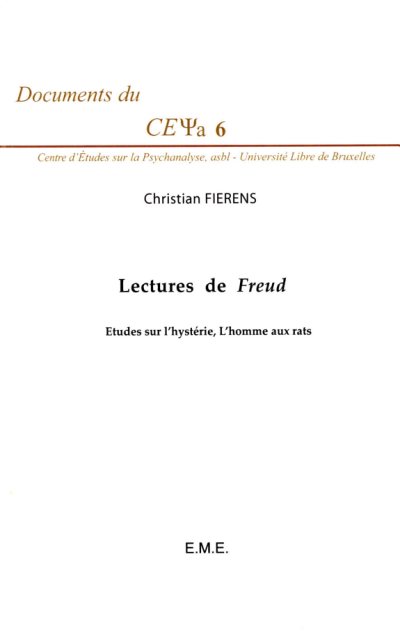 Couverture : Lectures de Freud