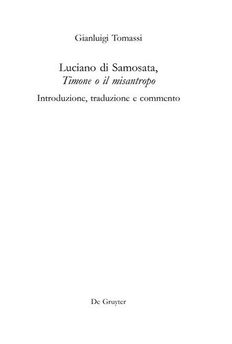 Couverture : Timone, o, Il misantropo