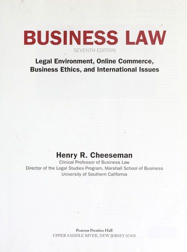 Couverture : Business law