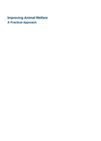 Couverture : Improving animal welfare