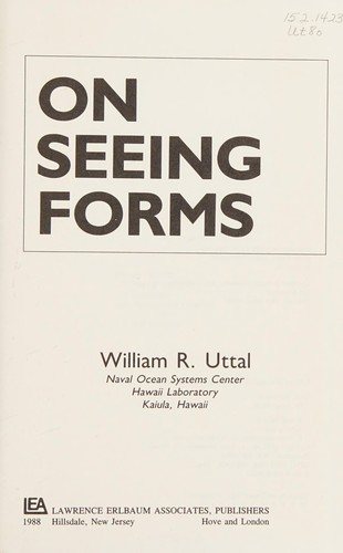 Couverture : On seeing forms