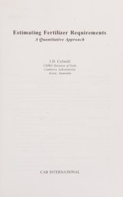 Couverture : Estimating fertilizer requirements