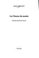 Couverture : La chasse du matin