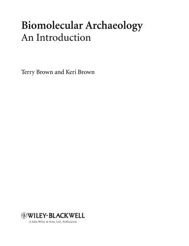 Couverture : Biomolecular archaeology