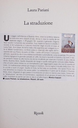 Couverture : La straduzione