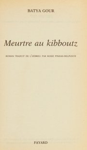 Couverture : Meurtre au Kibboutz