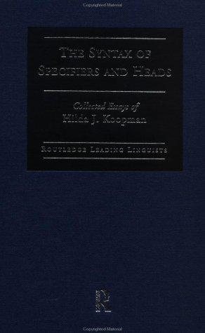 Couverture : The syntax of specifiers and heads