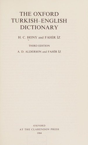 Couverture : The Oxford Turkish-English Dictionary