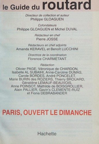 Couverture : Paris, ouvert le dimanche