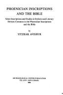 Couverture : Phoenician inscriptions and the Bible