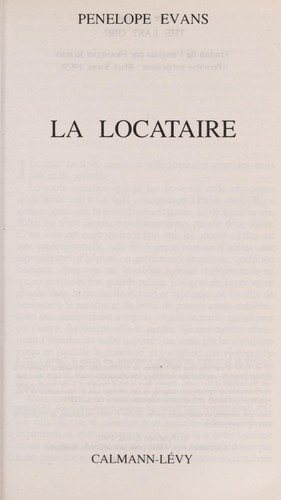 Couverture : La locataire