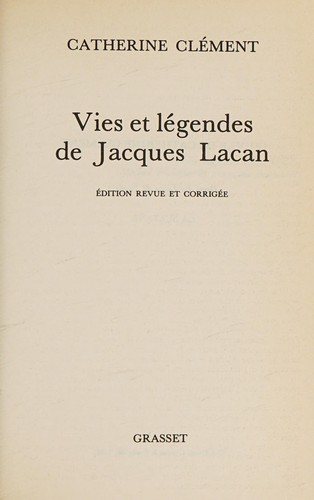 Couverture : Vies et légendes de Jacques Lacan