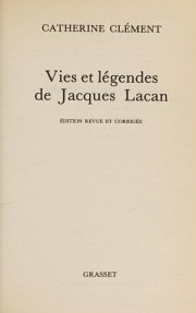 Couverture : Vies et légendes de Jacques Lacan