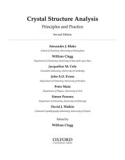 Couverture : Crystal structure analysis